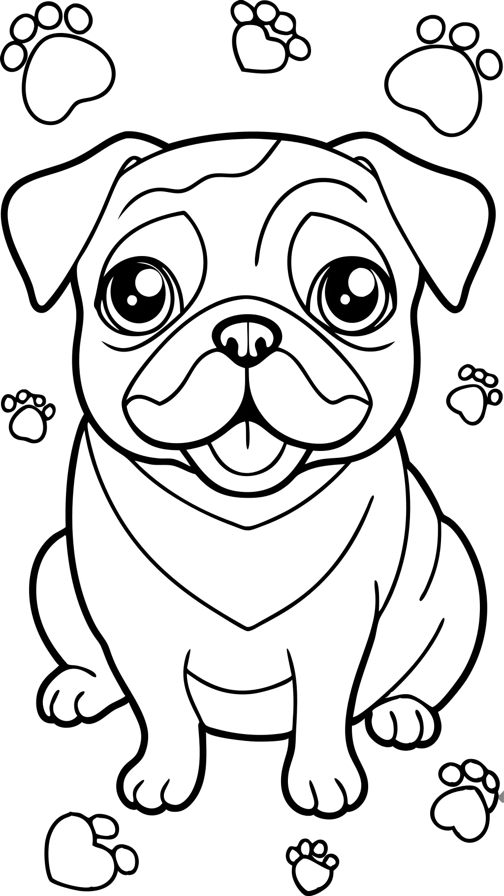 Página para colorear de pug